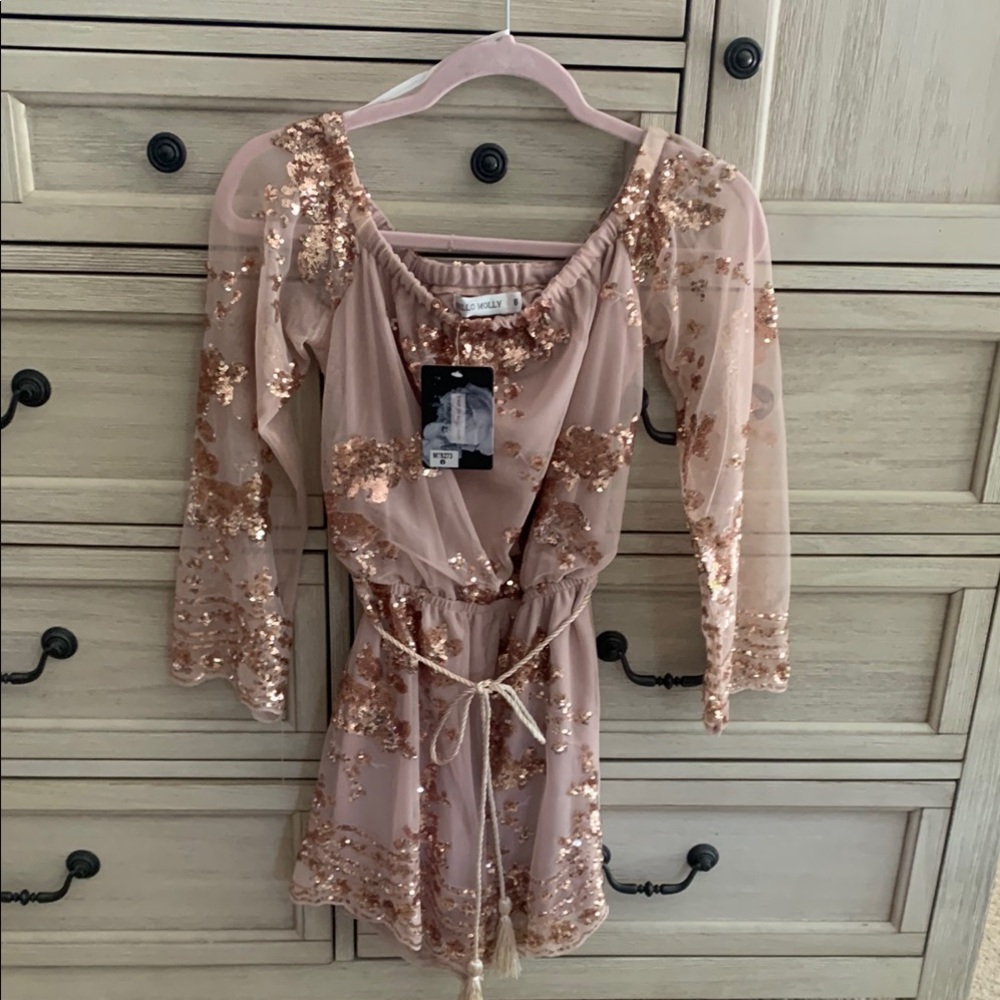 Hello Molly Brown and Tan Sleeveless V-neck Sundress
